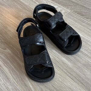 Tony Bianco Black Quilted Sandals